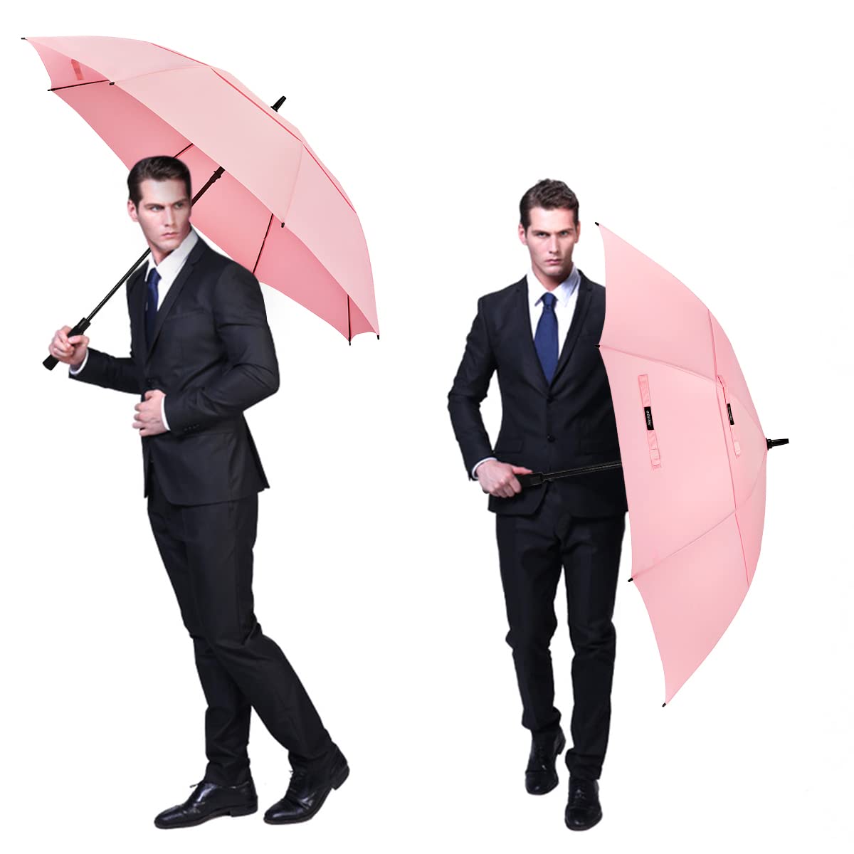 G4Free G4Free Automatic Open Golf Umbrella Double Canopy Vented Stick Umbrellas 