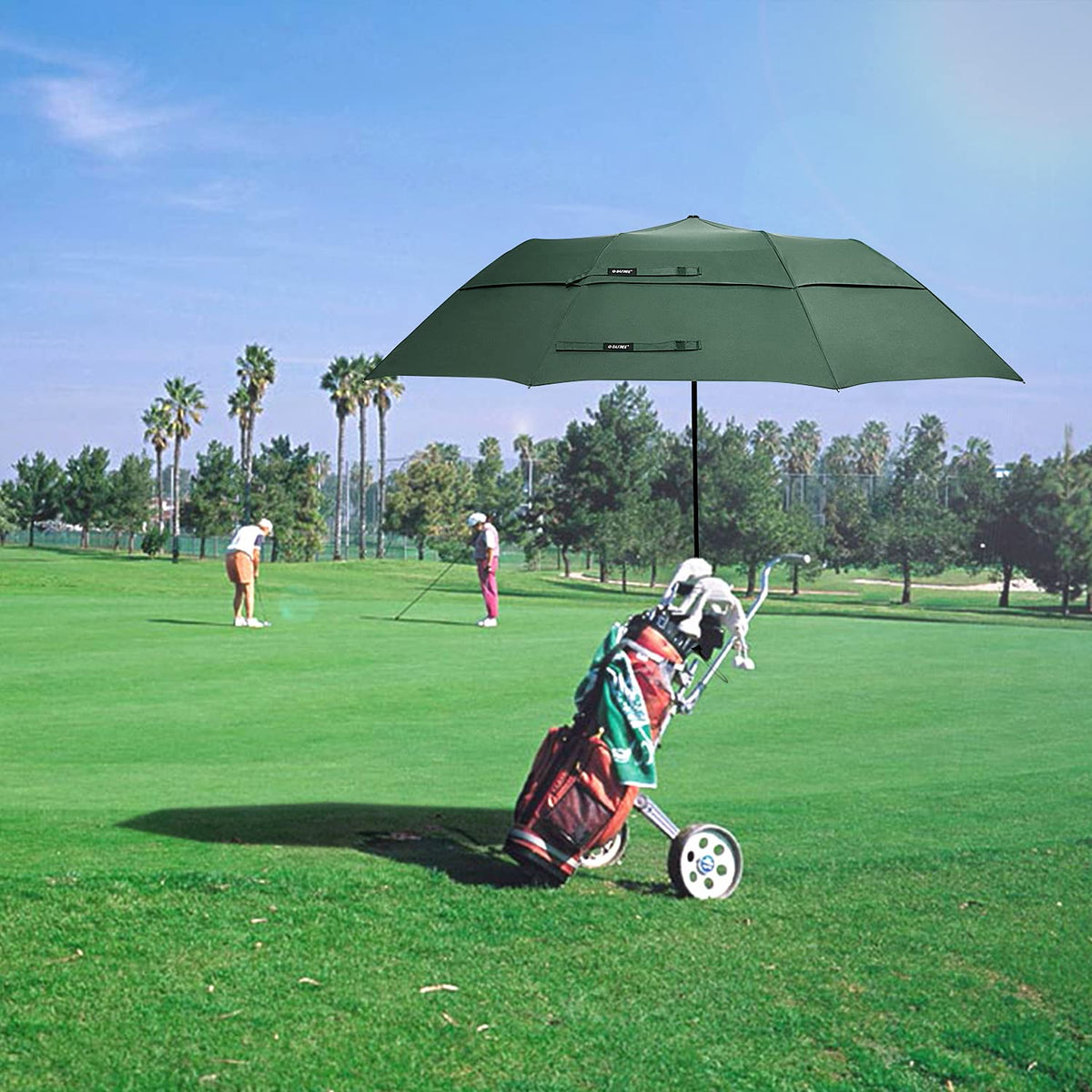 G4Free G4Free 62 Inch Portable Automatic Open Oversize Vented Double Canopy Umbrellas 