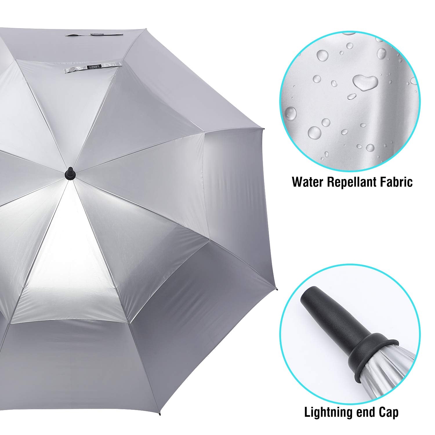 G4Free G4Free 72 Inch Oversized Vented Double Canopy Umbrella for Family 