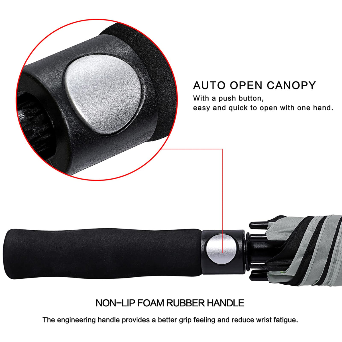 G4Free G4Free Automatic Open Golf Umbrella Double Canopy Vented Stick Umbrellas 