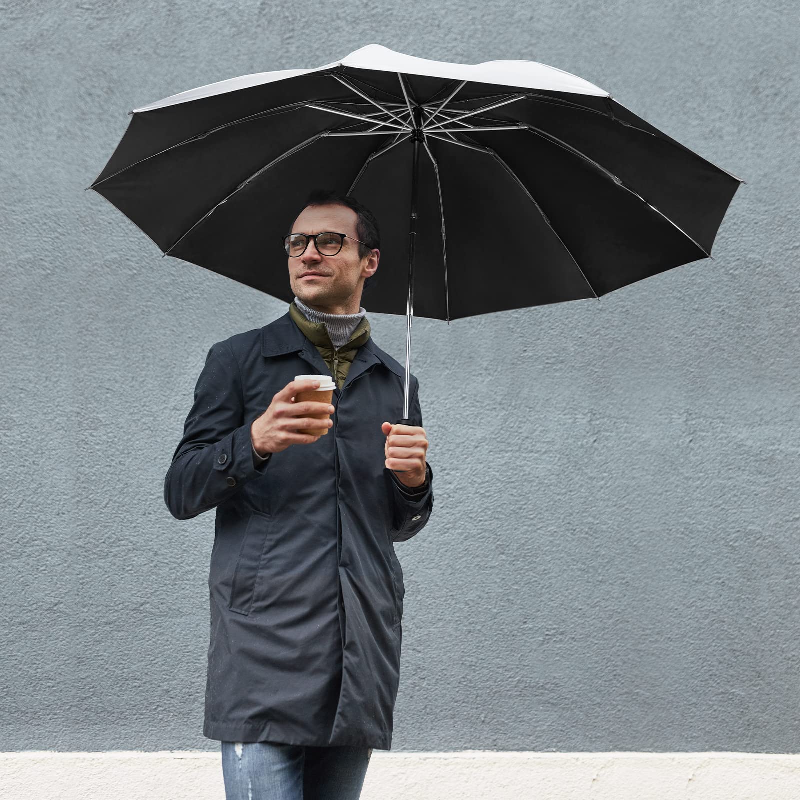 G4Free G4Free UPF 50+ UV Protection 54 Inch Large Reverse Travel Umbrella 