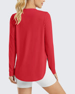 G4Free Activewear Scoop Neck UV Sun Workout Long Sleeve Tops 