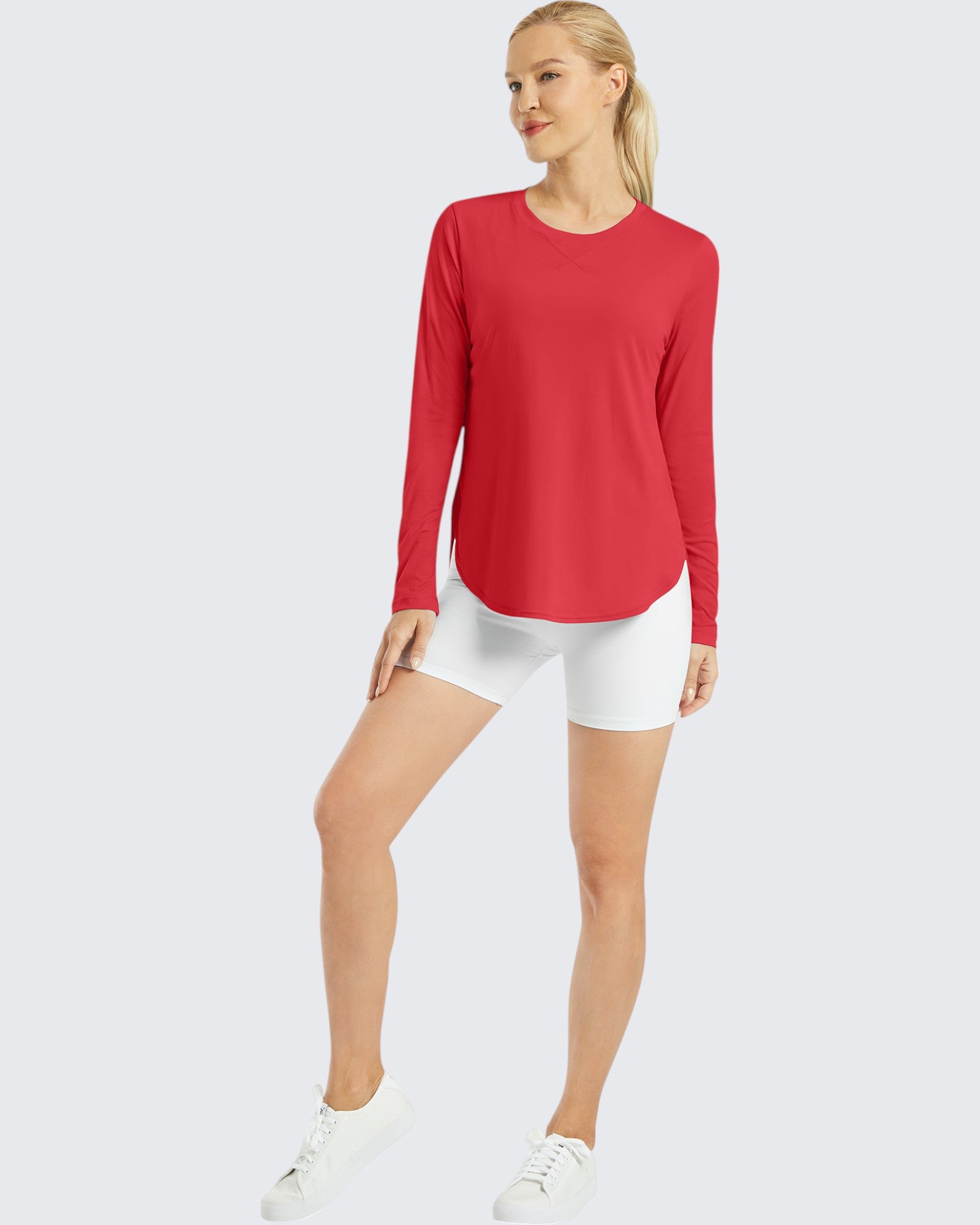 G4Free Activewear Scoop Neck UV Sun Workout Long Sleeve Tops 