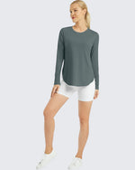 G4Free Activewear Scoop Neck UV Sun Workout Long Sleeve 